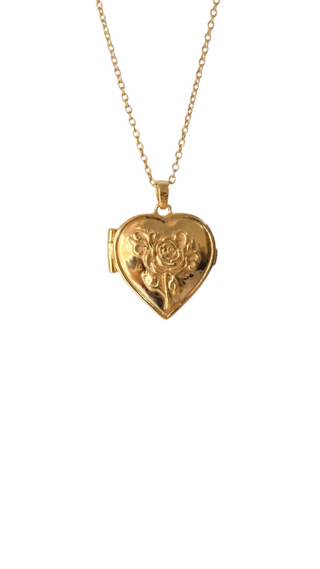 Floral Heart Locket Necklace