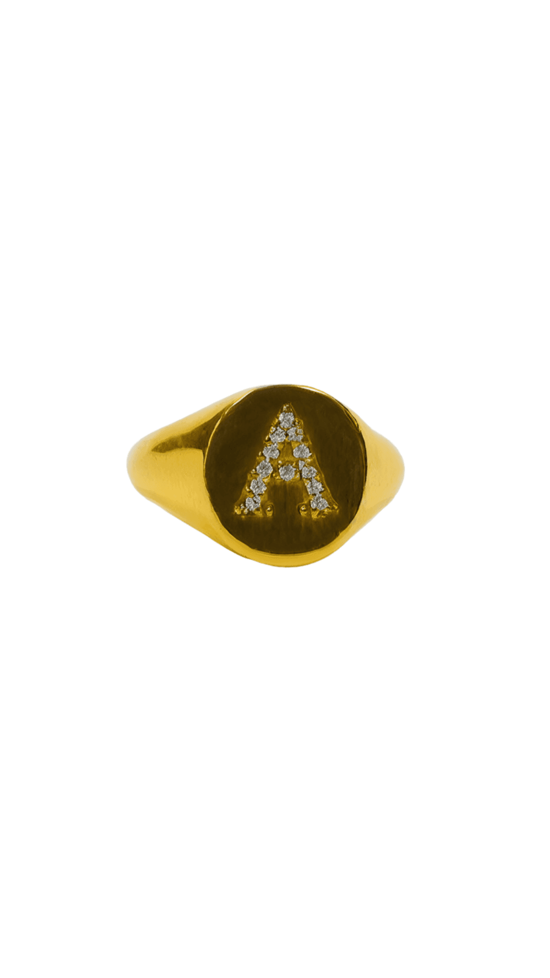 Oval signet ring with initial - Annoushe