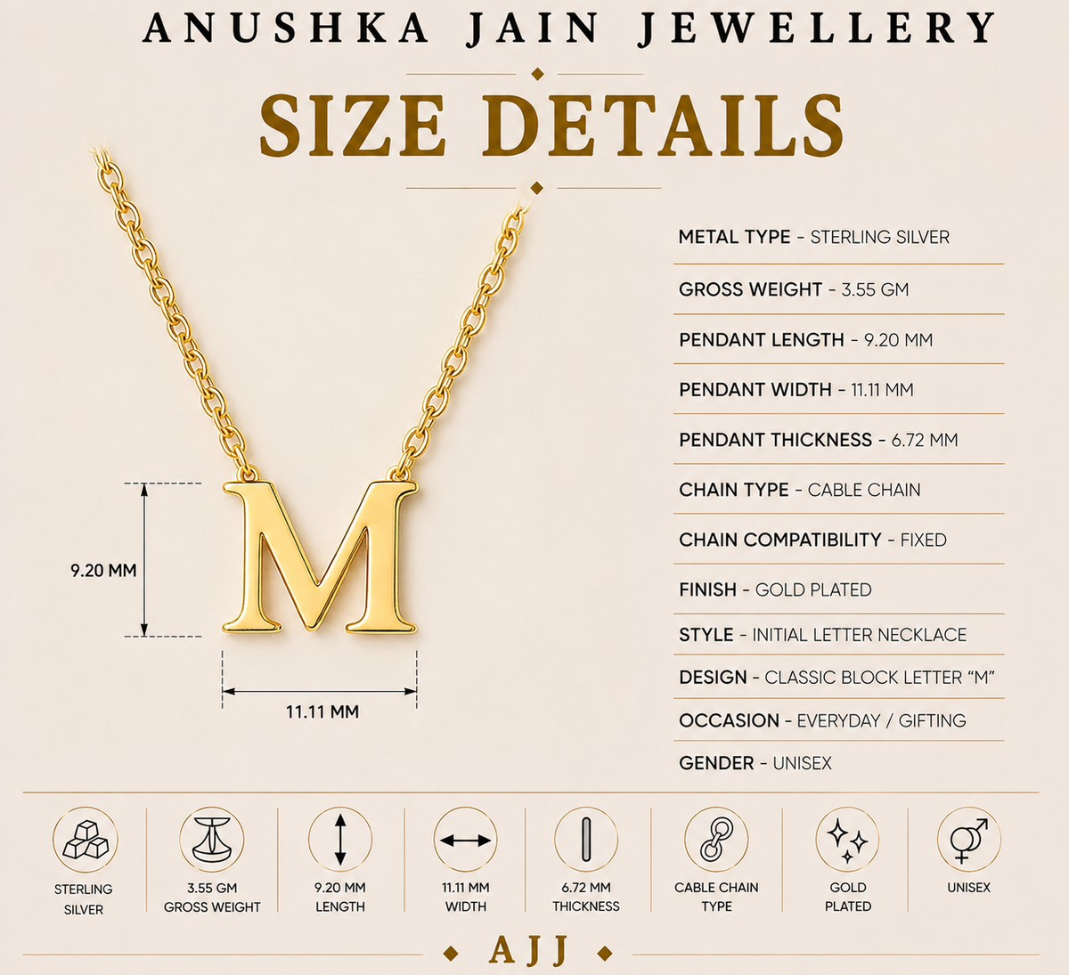 Uppercase Initial Necklace