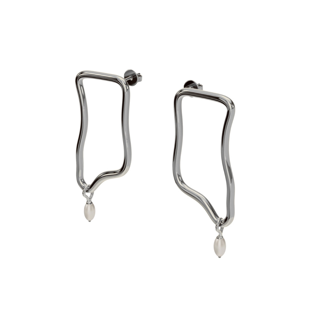 Abstract Pearl Drop Earrings-Earrings-Anushka Jain Jewellery