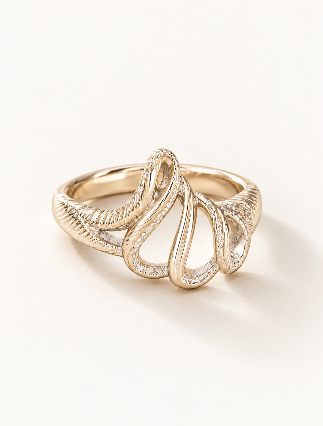 Abstract Ribbon Wave Ring