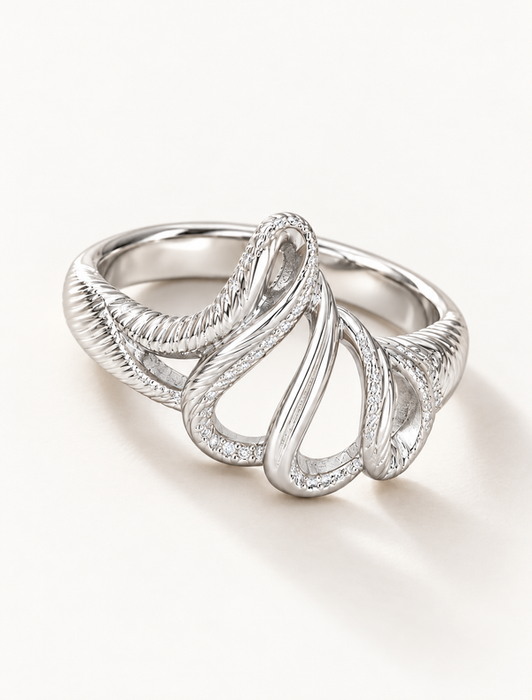Abstract Ribbon Wave Ring