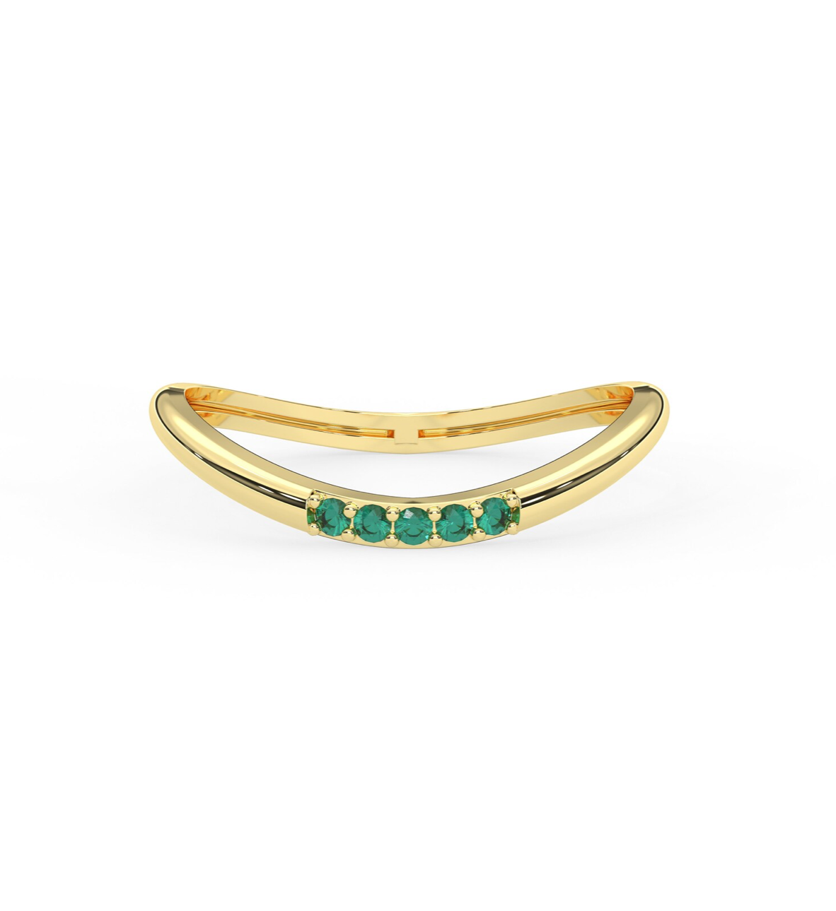 Curved Emerald Ring