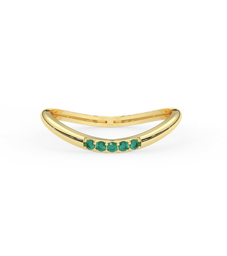 Curved Emerald Ring