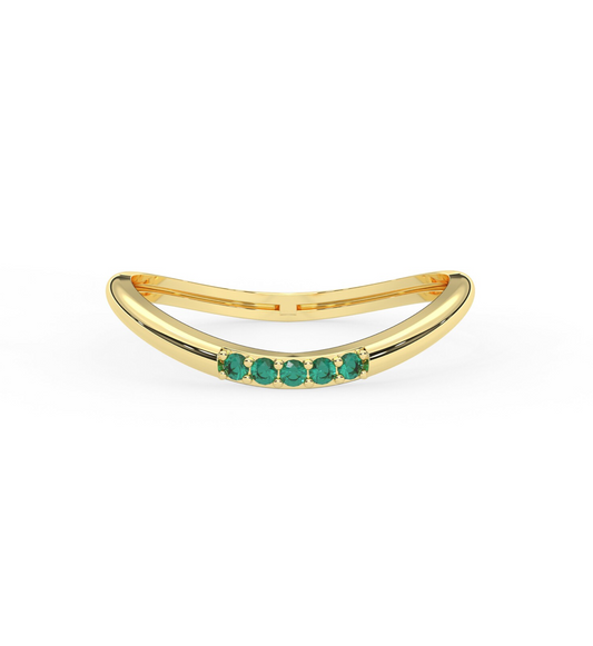 Curved Emerald Ring