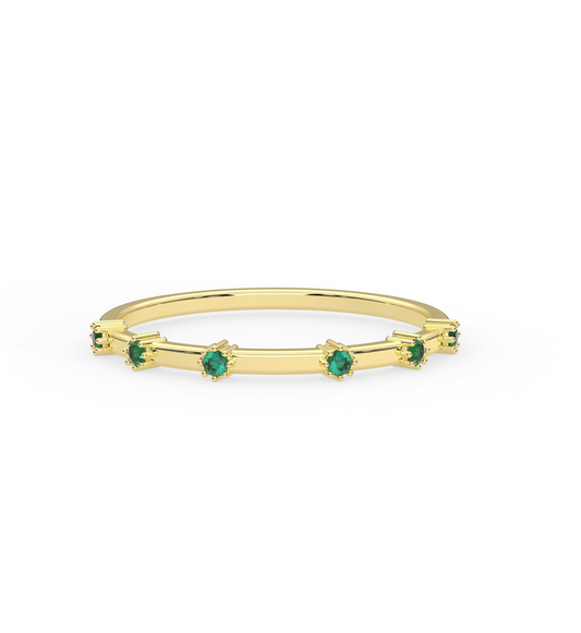 Emerald Half Eternity Band