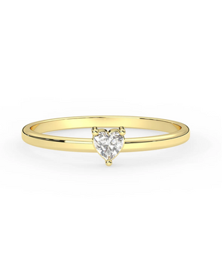 Solid Gold Heart Shape Diamond Ring