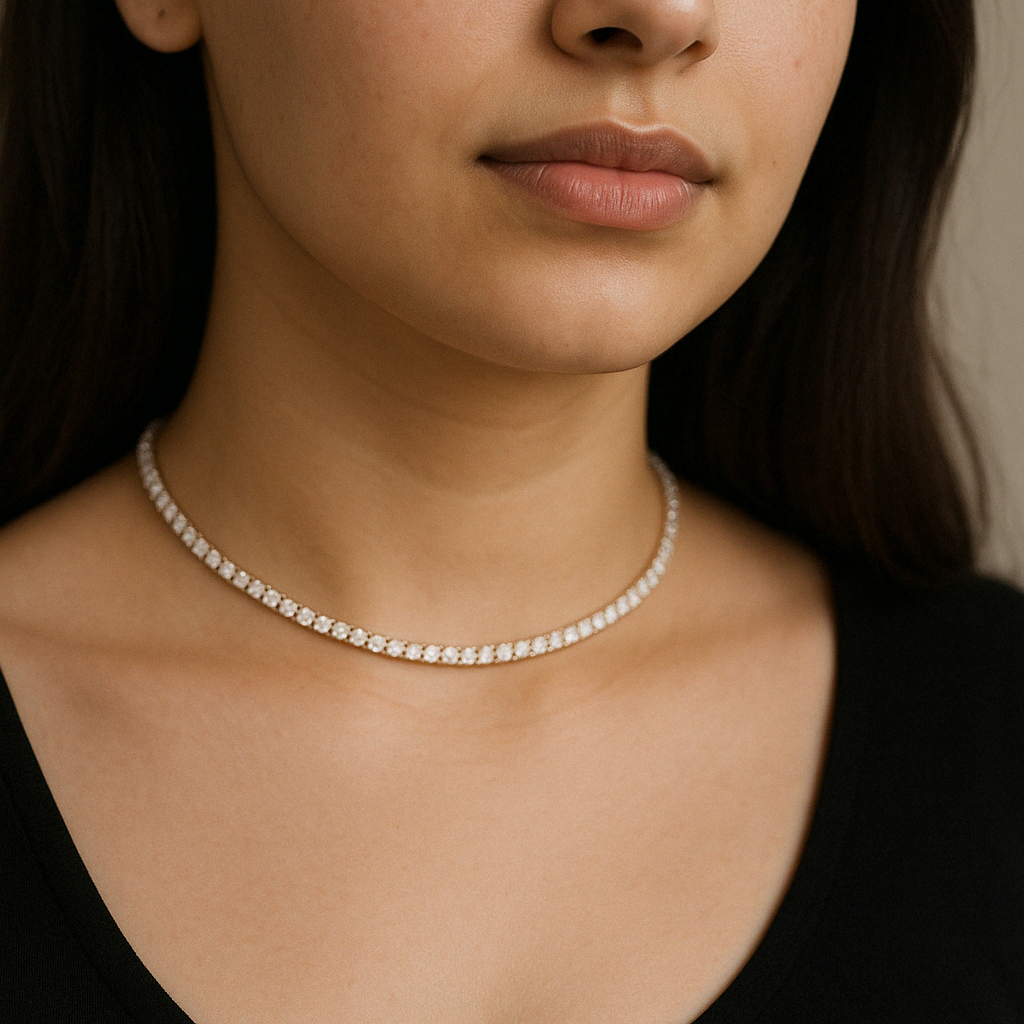 AJJ's Tennis Choker-Necklaces-Anushka Jain Jewellery