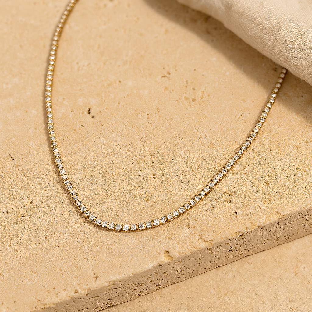 AJJ's Tennis Choker-Necklaces-Anushka Jain Jewellery