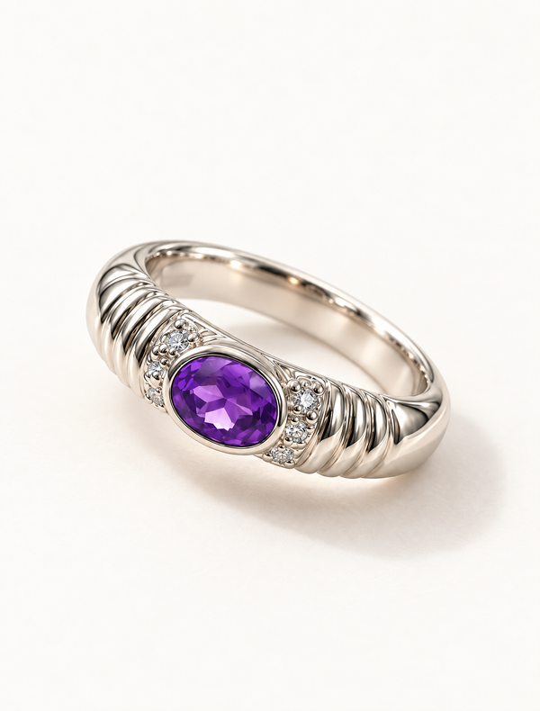 Amethyst Crest Ring