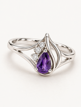 Amethyst Dewdrop Ring
