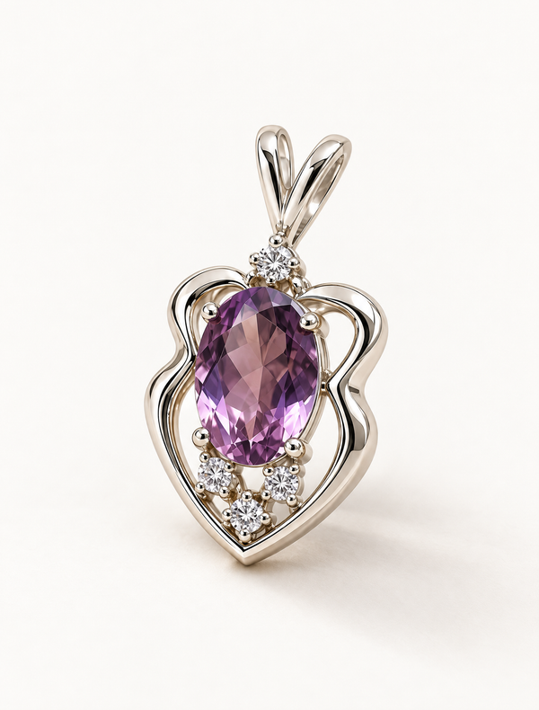 Amethyst Halo Charm