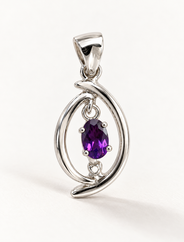 Amethyst Oval Charm