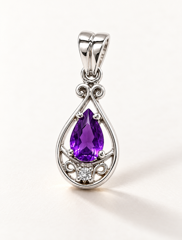 Amethyst Pear Charm
