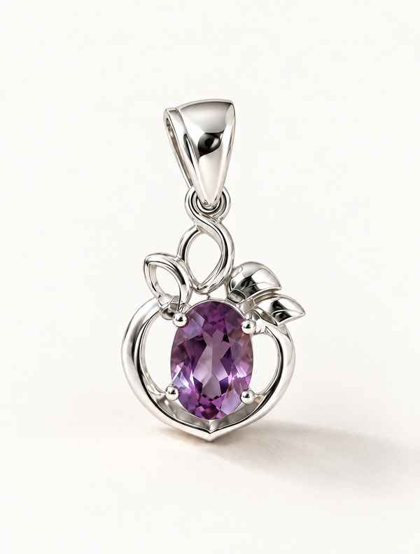 Amethyst Solitaire Charm