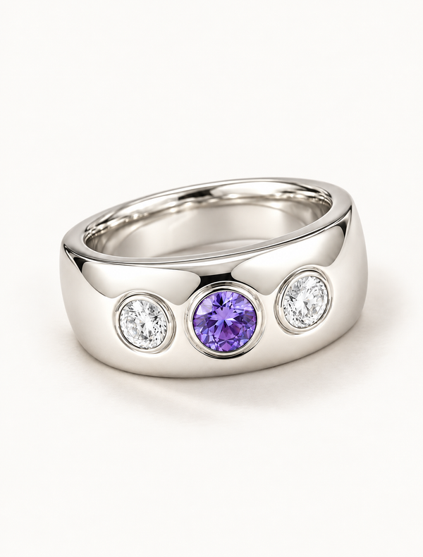 Amethyst Trinity Ring