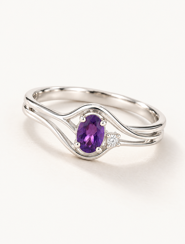 Amethyst Wave Ring