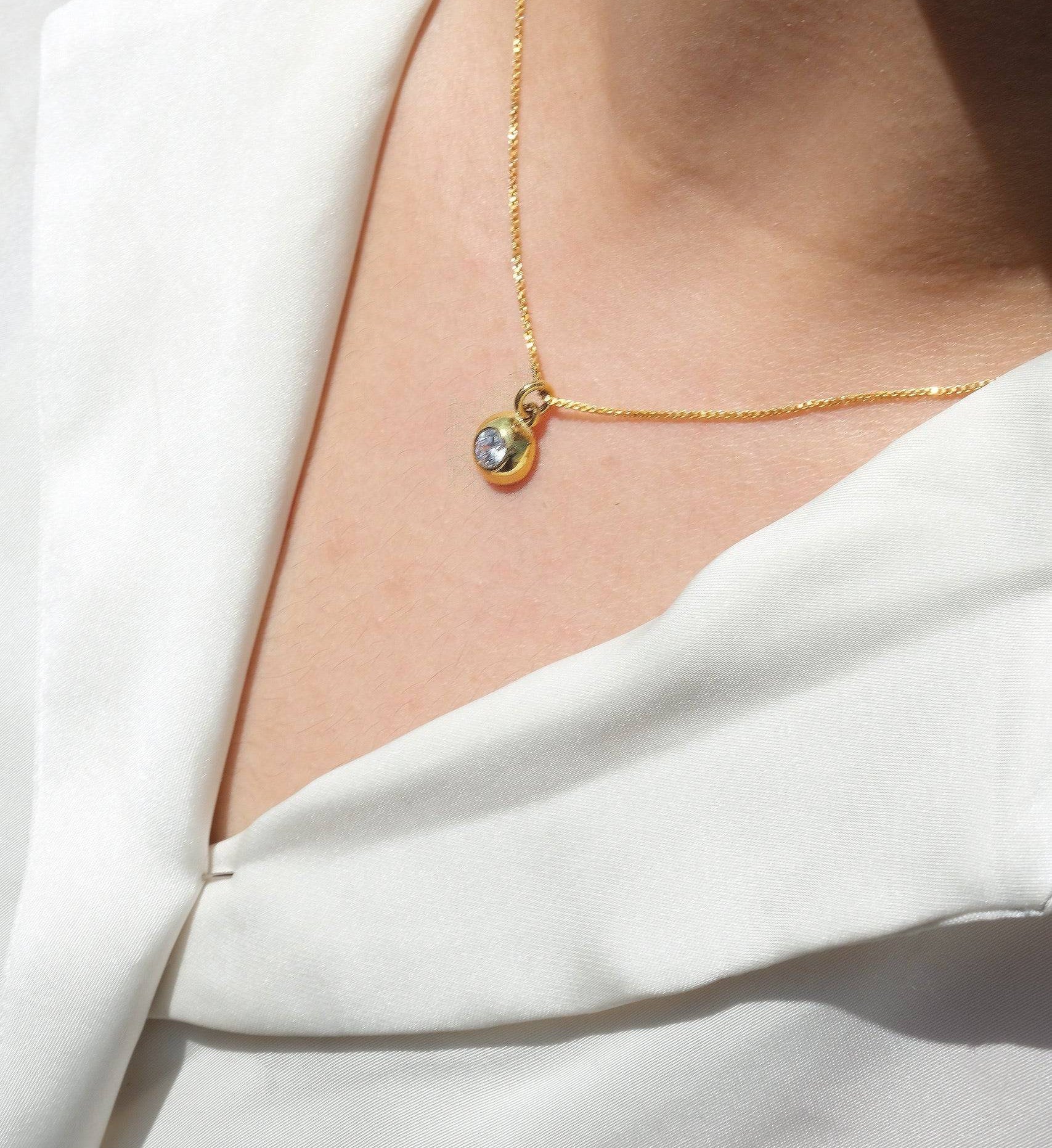 April Birthstone Necklace-Necklaces-Anushka Jain Jewellery