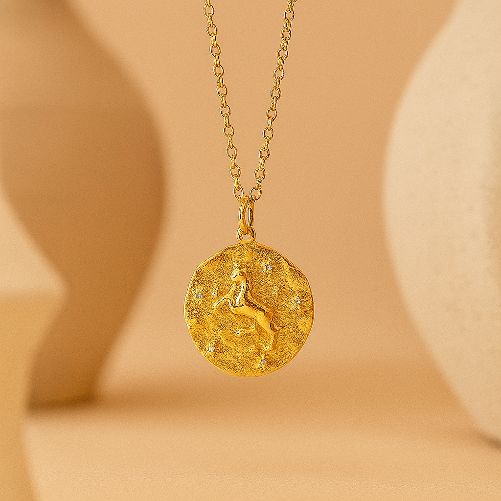 Aries Zodiac Necklace-Necklaces-Gold Vermeil-Anushka Jain Jewellery