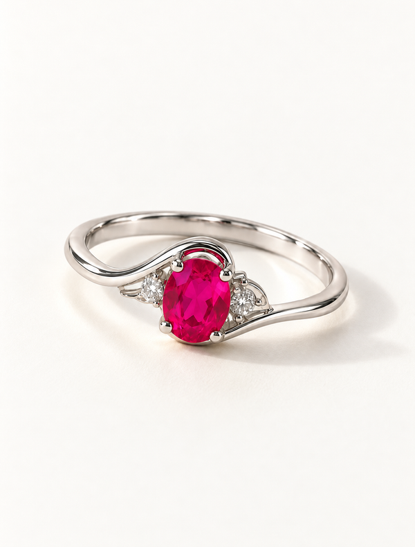 Aurelia Pink CZ Solitaire Ring