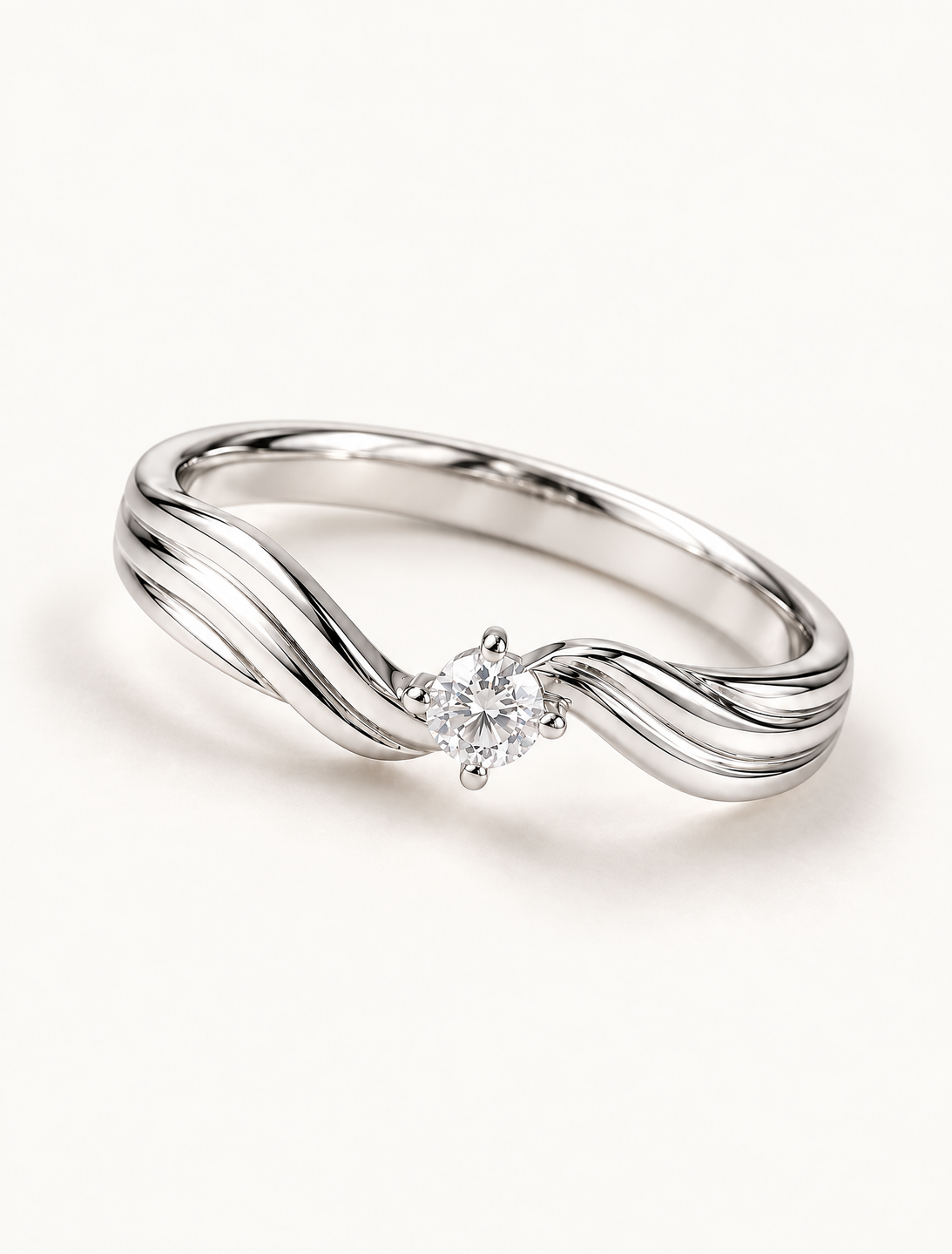 Aurielle Wave Solitaire Ring
