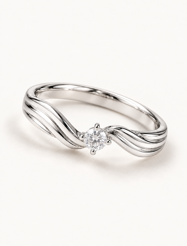 Aurielle Wave Solitaire Ring