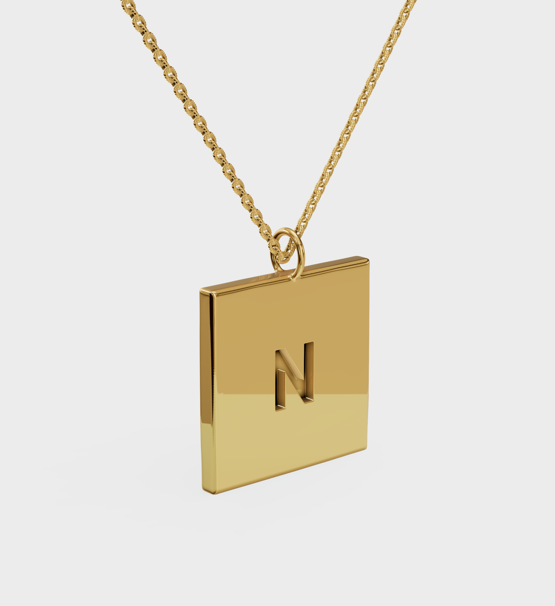 Engraved Square Bar Necklace