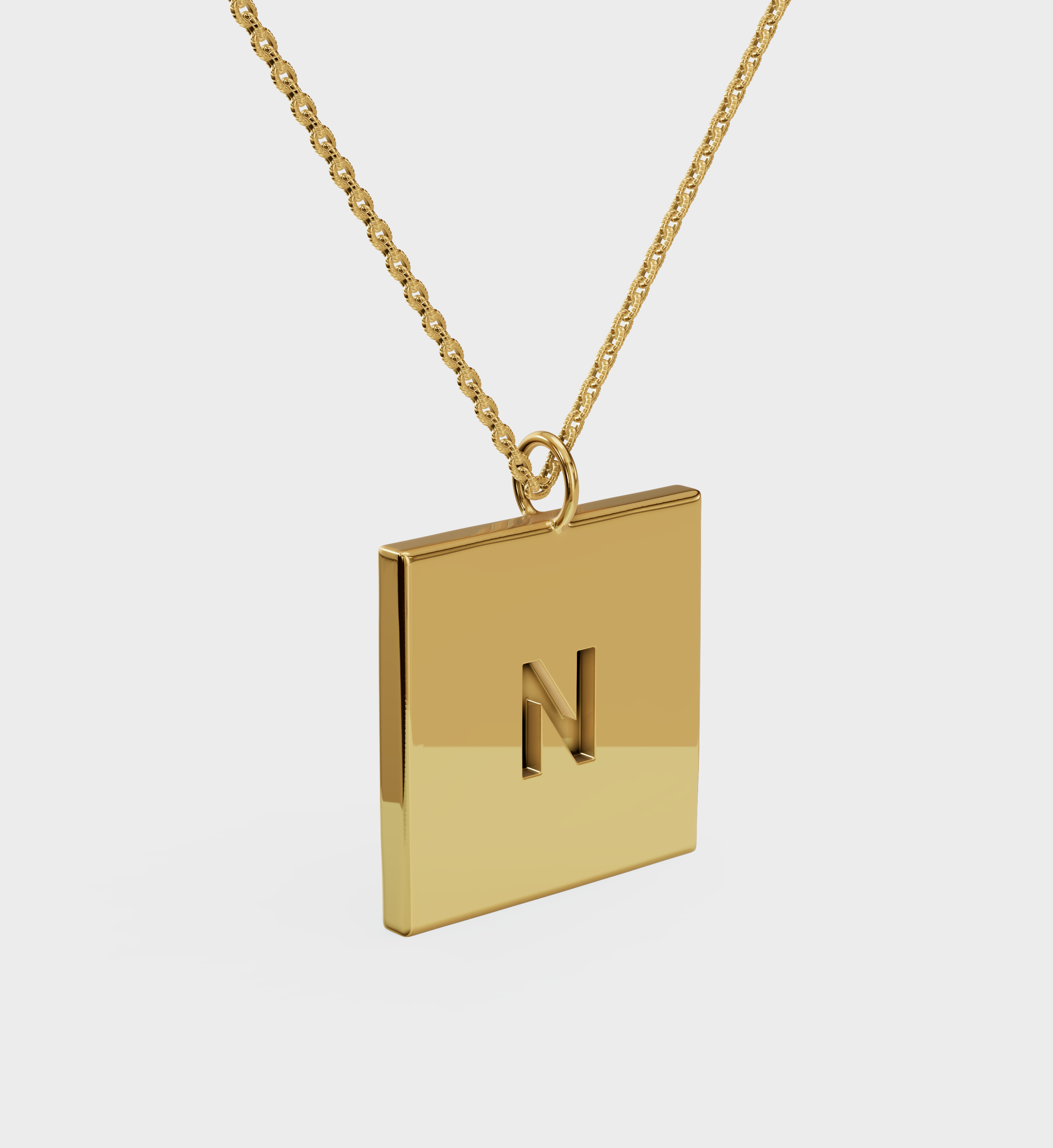 Engraved Square Bar Necklace