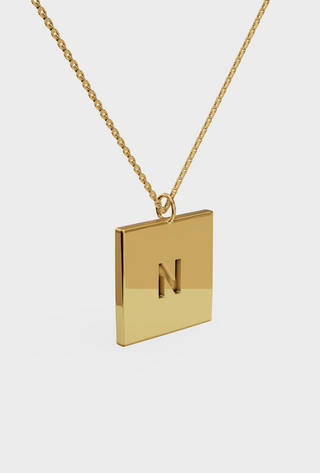 Engraved Square Bar Necklace