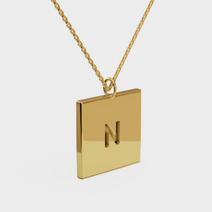 Engraved Square Bar Necklace