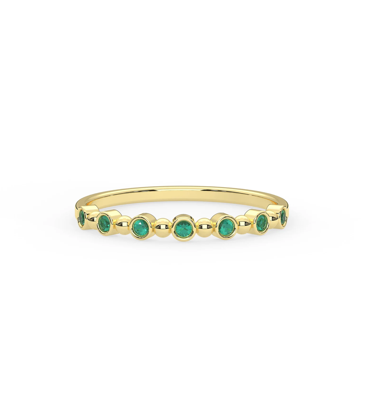 Half Eternity Emerald Bezel Ring