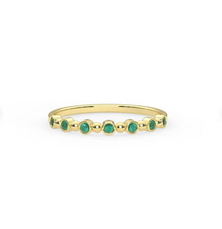 Half Eternity Emerald Bezel Ring