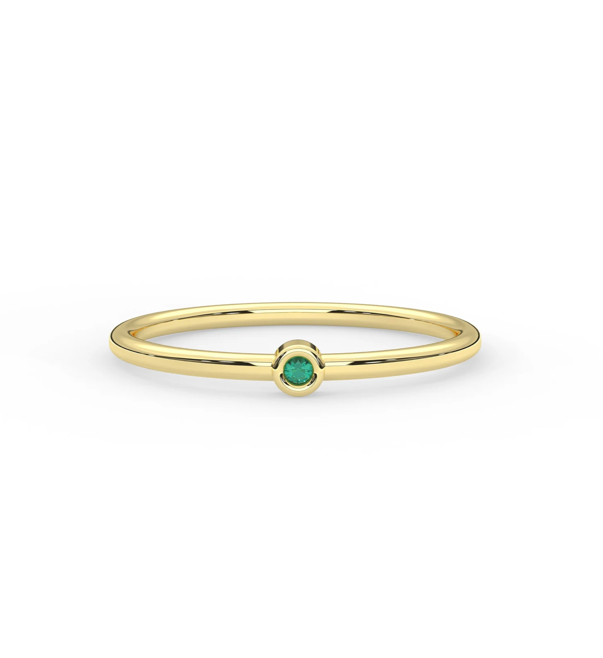 Bezel Set Emerald band