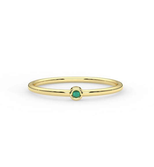 Bezel Set Emerald band