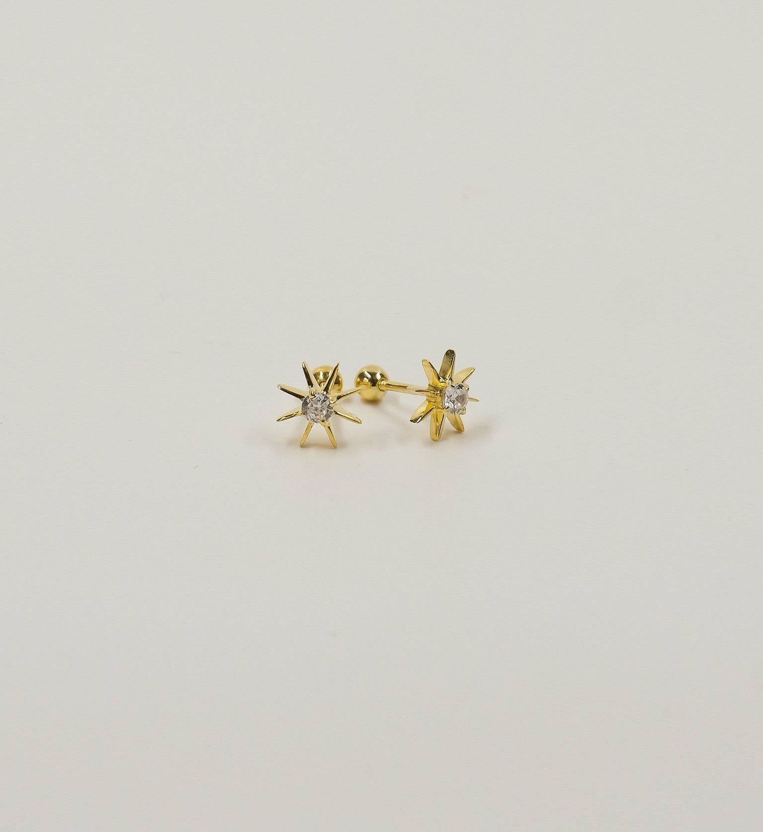 Sun Studs Yellow Gold