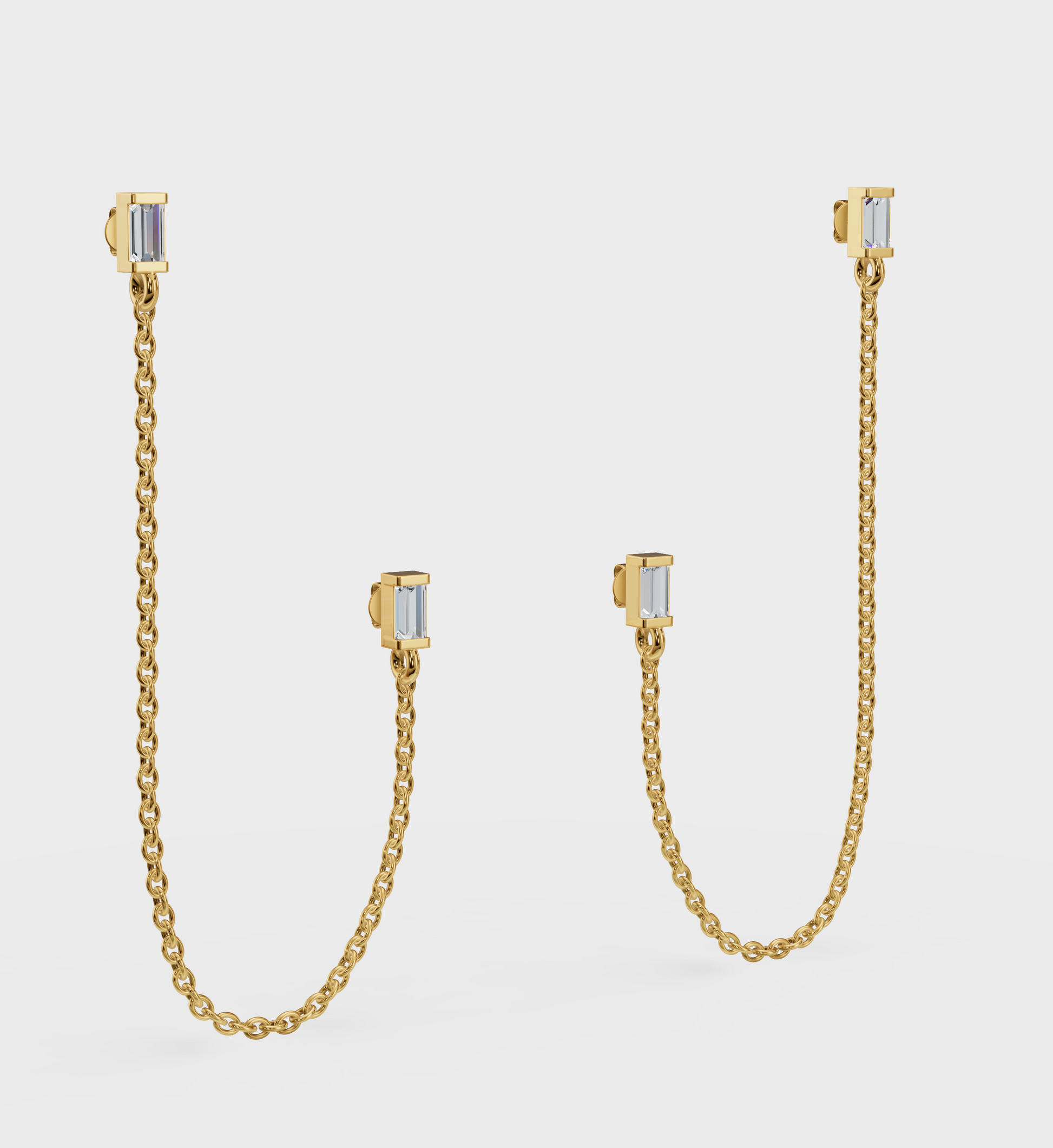 Baguette Chain Earrings