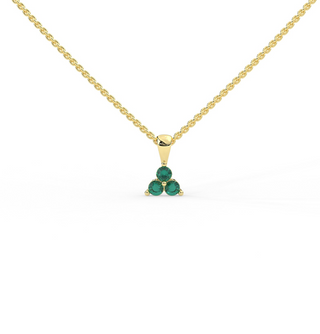 Emerald Trio Necklace White Gold