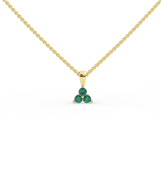 Emerald Trio Necklace White Gold