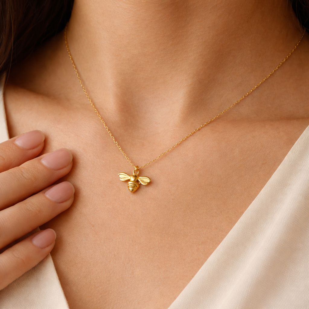 Bee Necklace-Pendants-Anushka Jain Jewellery