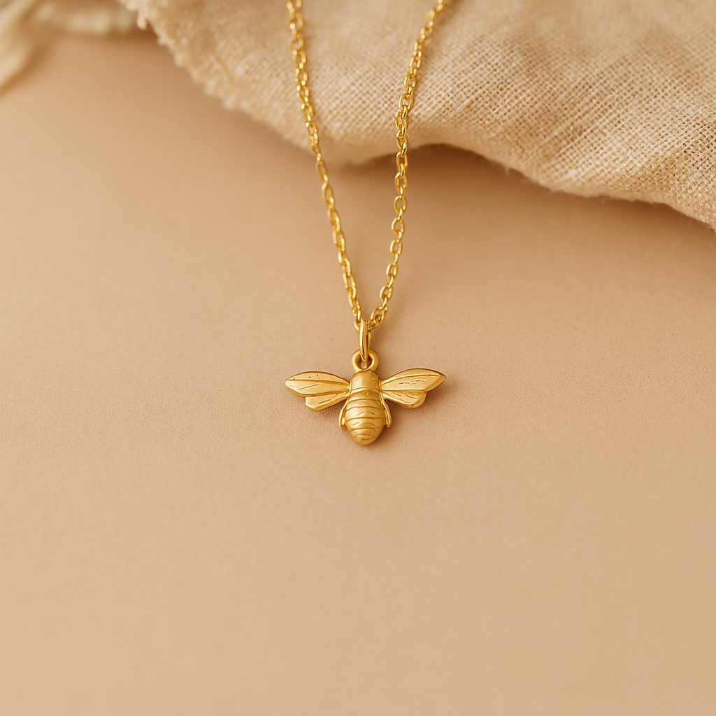 Bee Necklace-Pendants-Gold Vermeil-Anushka Jain Jewellery