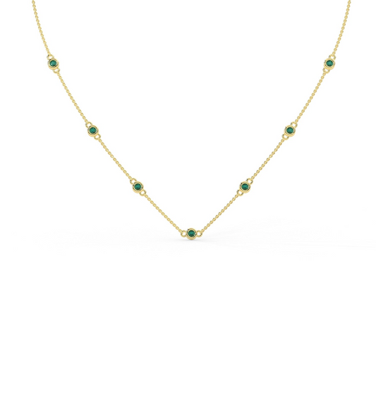 Emerald Layering Necklace Yellow Gold