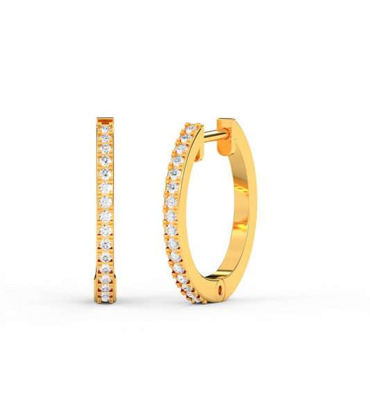 Diamond Huggie Earrings Yellow Gold