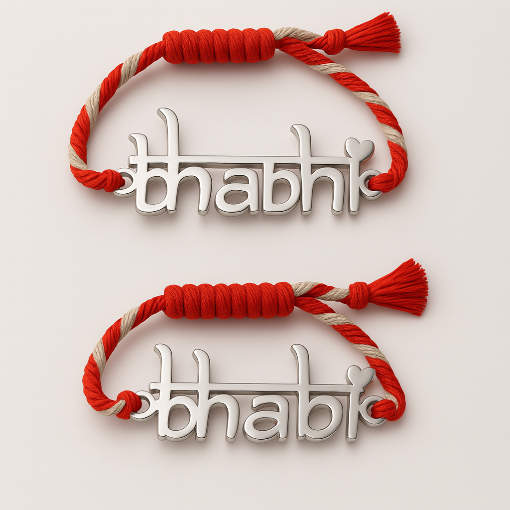 Bhai Bhabhi Silver Rakhi Set-Rakhi-Anushka Jain Jewellery