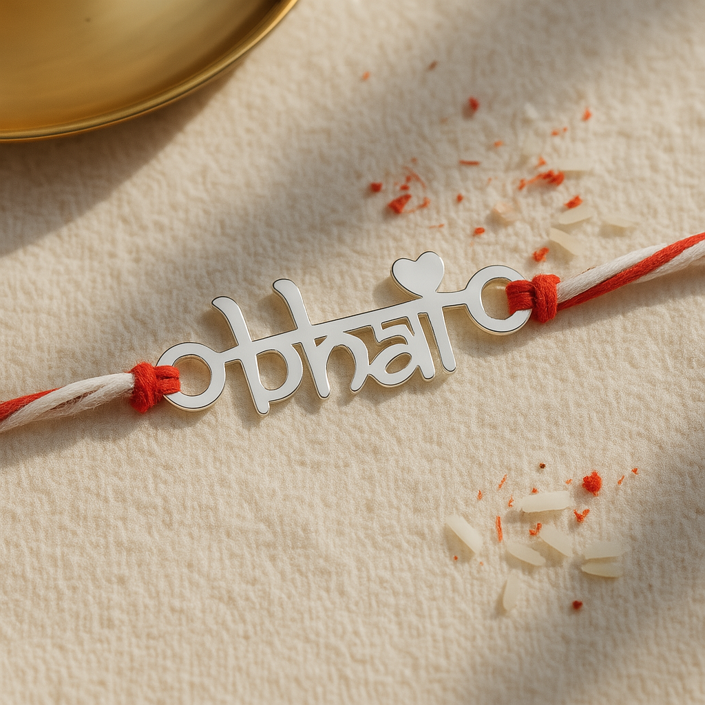 Bhai Bhabhi Silver Rakhi Set-Rakhi-Anushka Jain Jewellery