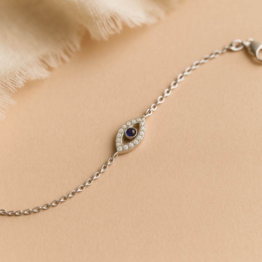 Blue Evil Eye Bracelet-Bracelets-Anushka Jain Jewellery