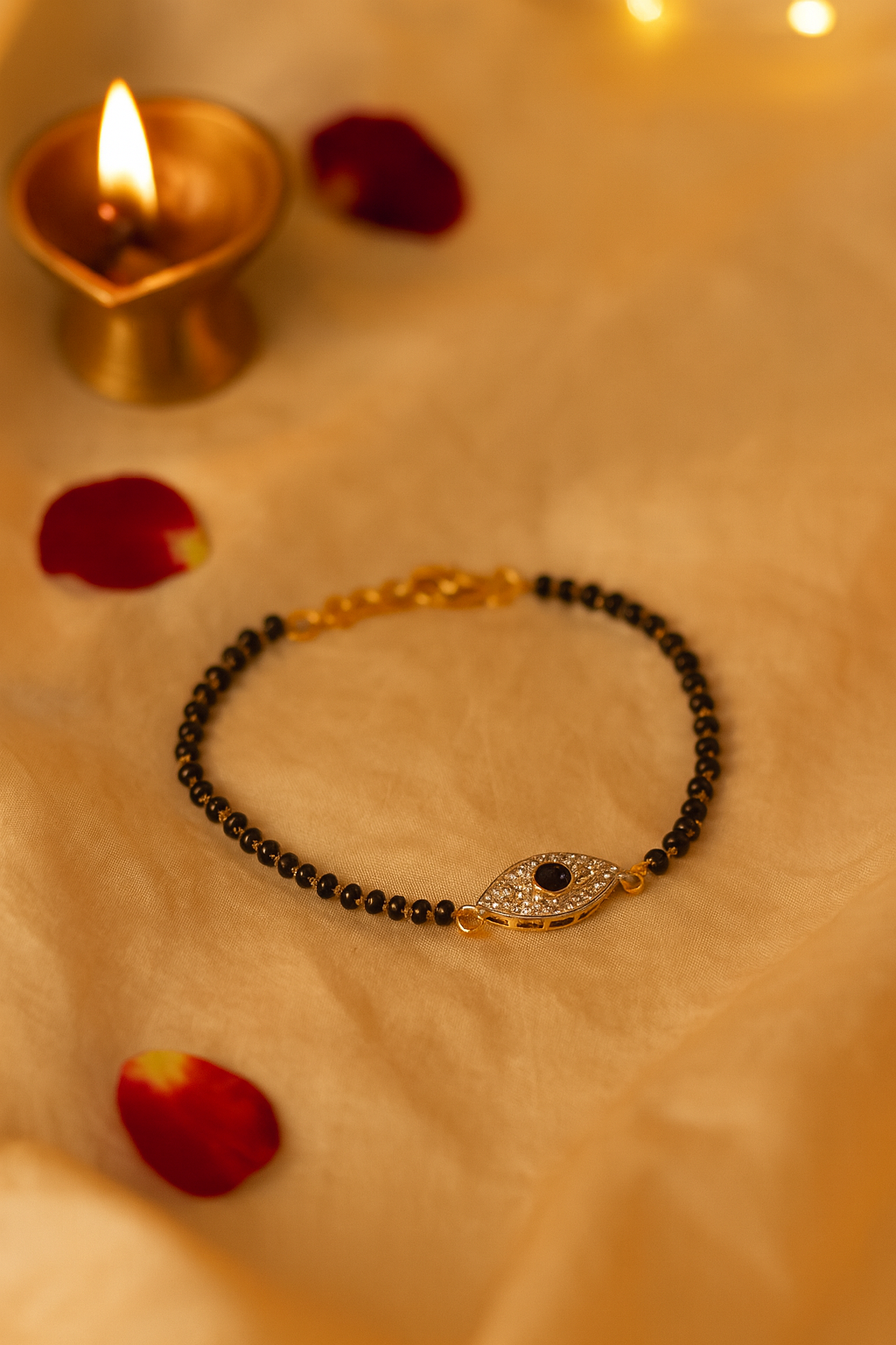 Blue Evil Eye Mangalsutra Bracelet-Anushka Jain Jewellery