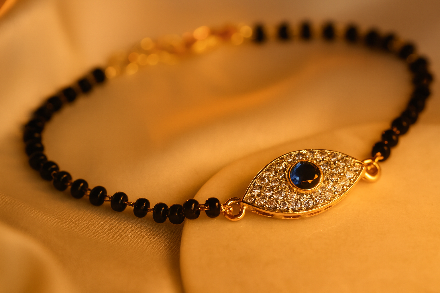 Blue Evil Eye Mangalsutra Bracelet-Anushka Jain Jewellery