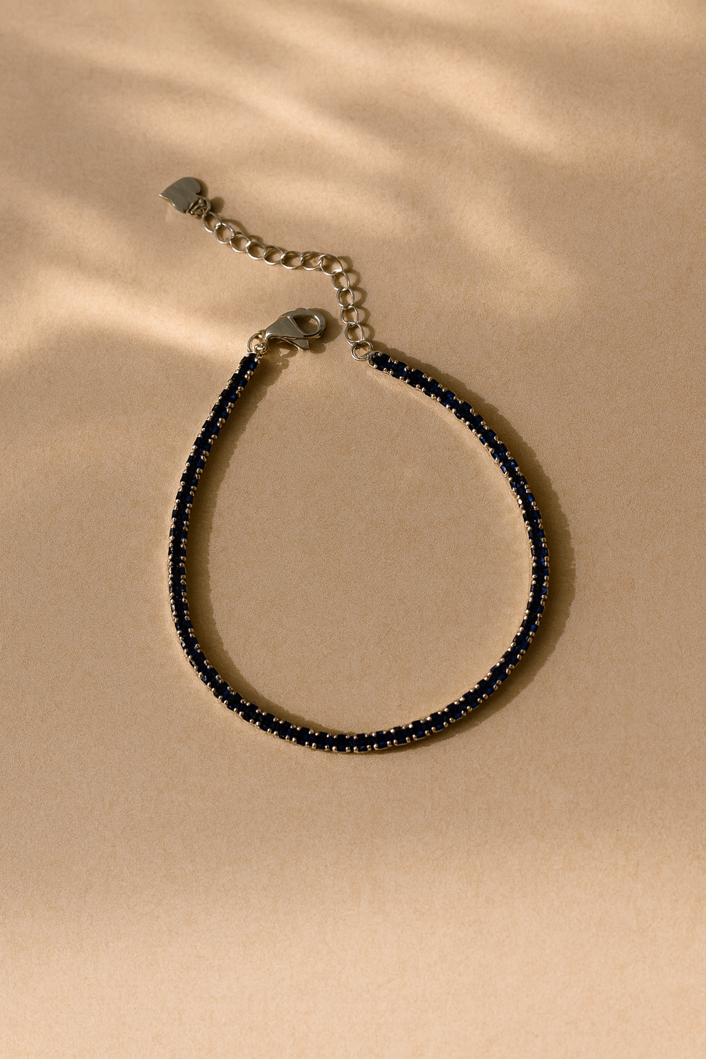 Dainty 2mm sapphire tennis bracelet in 925 silver, minimal fine jewellery