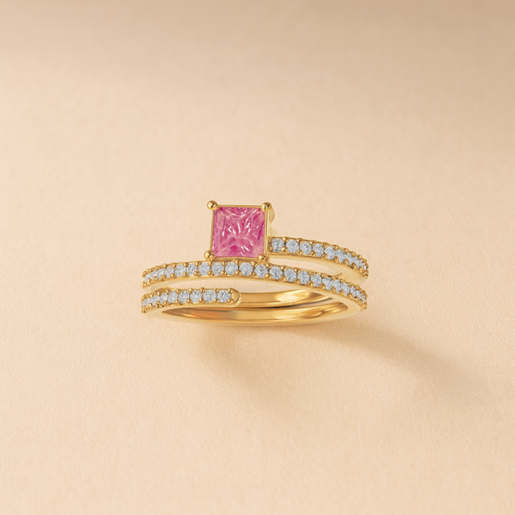 Blush Spiral Ring-Rings-Anushka Jain Jewellery