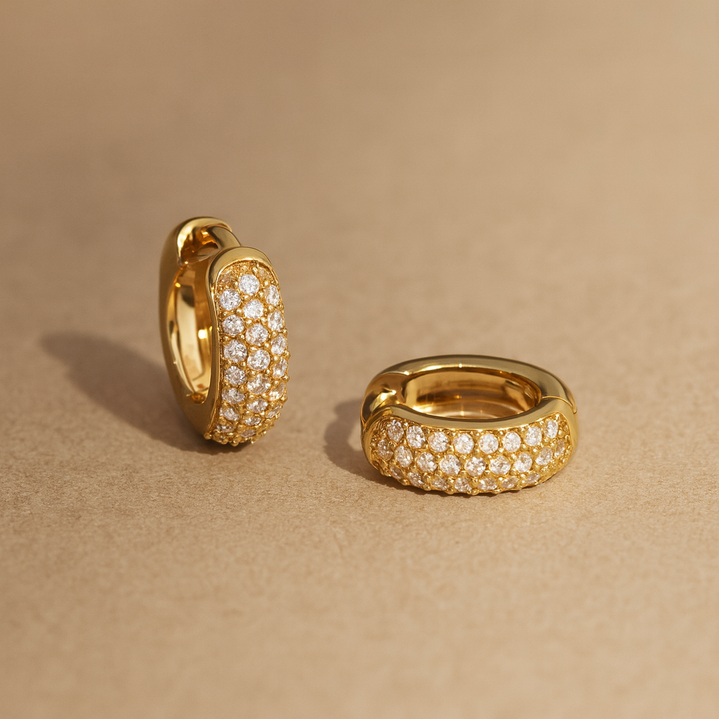 Bold Diamond Huggies-Huggie-Anushka Jain Jewellery